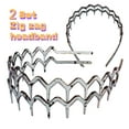 thumbnail image 5 of 2 Set of Zig Zag Headbands for Women Men, Plastic Sharks Tooth Hair Comb Headband (2 Spot Black color), Hair Accessories for Women & Men Washing Face, 5 of 7