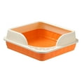 thumbnail image 3 of DOLITY Heightening Semi Closed Cat Litter Box Deep Toilet Anti ing Nonstick Kitty Orange, 3 of 9
