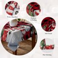 thumbnail image 5 of Red Plaid Snowman Christmas Table Cloth Waterproof Tablecloths, Winter Snowflake Xmas Gifts Tablecloth Dining Table Cover for Kitchen Party Tabletop Outdoor, Square Tablecloth 54x54 Inch, 5 of 9
