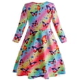 thumbnail image 3 of Girls Dresses Long Sleeve Casual Printed Dancing Princess Dress Party Swing Dresses for Kids 2-10 Years, 3 of 4