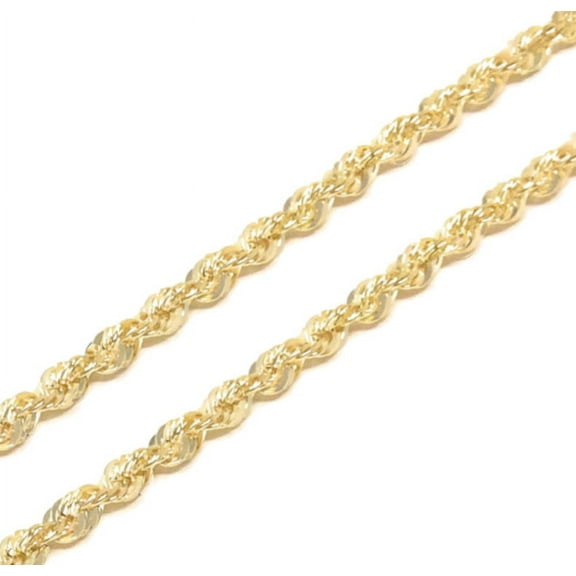 Marked Pure Real 14k 100% Yellow Gold Hollow Rope Chain Necklace Men's Women's 2.5mm 22"