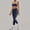 Navy, variant on SKQIT Womens Workout Sets 2 Piece Yoga Outfits Contouring Contrast Stitching Sports Bra High Waist Leggings Gym Sets