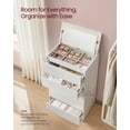thumbnail image 5 of 5-Drawer Dresser with Vanity Mirror and Touch Control Adjustable Lights, Modern Chest of Drawers for Bedroom, Sturdy Storage Furniture, Snow White, 5 of 6