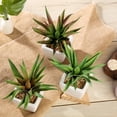 thumbnail image 6 of BalsaCircle 3 Green Assorted 5" Artificial Faux Cute Realistic Succulent Plants White Pots, 6 of 6