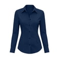 thumbnail image 5 of IUYRTFE Women Lapel Collar Button Down Long Sleeve Shirt for Casual Office Daily Wear, 5 of 6