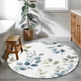 thumbnail image 4 of Area Rug 36in, Farmhouse Watercolor Eucalyptus Leaves Floor Carpet Living Room Rug, Blue Green Plants Non-Slip Welcome Mat Indoor Rugs for Bedroom Dining Room, 4 of 9