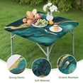 thumbnail image 4 of Teal and Gold Marble Glitter Dots Pattern Square Fitted Tablecloth with Elastic Edge,Square Table Cover,Washable Elastic Table Cover for Home Kitchen Party Decor 34"x34", 4 of 6