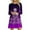 Purple, variant on Lovskoo 2024 Women's Christmas Tunic Dress Fashion Xmas Tree Print Long Sleeve Round Neck T-Shirt Dress Purple