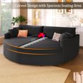 thumbnail image 4 of Euroco Oversized Double Chaise Lounge Sofa 102.3" Sofa Bed Upholstered Loveseat Sofa Couch with Deep Seat and USB Ports for Living Room, Black, 4 of 9