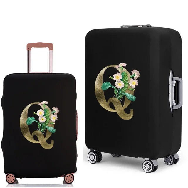 Luggage Cover Protective Suitcase Trolley Case Dust Cover 18 To 28 Inch Golden Flower Series Pattern Elastic Travel Protective 8Golden flower Q L