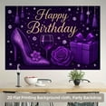 thumbnail image 6 of Purple Happy Birthday Backdrop Purple Rose Heels Birthday Photography Background Glitter Stars Diamond Birthday Party Decorations Banner Supplies Photo Booth Props, 6 of 6