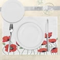 thumbnail image 3 of Ambesonne Floral Place Mats Set of 4, Natural Poppy Garden, Standard Size, Orange Green, 3 of 6