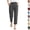 28# Dark Gray, variant on Women's Linen Cropped Pants High Waist Single Button Fly Side Pants Ankle Straight Leg Casual Trousers Beige XL