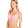 thumbnail image 3 of Jessica Simpson PUSH Smocked Bow-Tie Triangle Bikini Swim Top, US Medium, 3 of 5