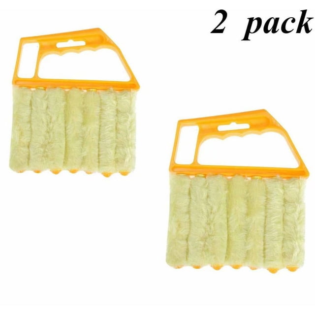 2 Pieces Venetian Blind Cleaner Venetian Blind Cleaning Brush 7 Slats Mini Hand Held Microfiber Venetian Blind Brush Washable For Cleaning Curtains / Air Conditioners