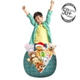 thumbnail image 3 of Vintage Storage Toy Bag Chair, Traditional Vibrant Tile Pattern Abstract Spanish Motifs, Stuffed Animal Organizer Washable Bag, Small Size, Jade Green Pale Blue Red, by Ambesonne, 3 of 3