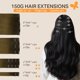 thumbnail image 2 of Extensiones de pelo con clip DOORES Chocolate Dip 40 cm 150 g, 2 of 9