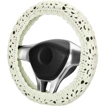 Crochet Steering Wheel Cover Set,Cute Car Steering Wheel Cover 14-15 In, Handmade Sunflower Granny Square Pattern, Women Car Accessories, A Wheel Cover