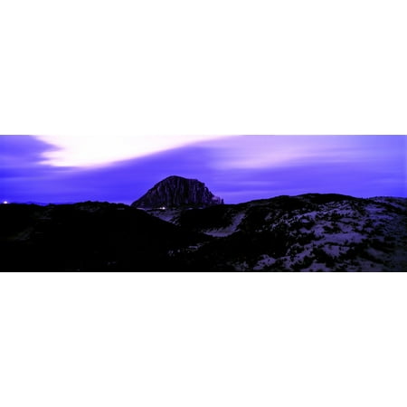 View of the Morro Rock at dusk Morro Bay San Luis Obispo County California USA Poster