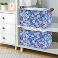 thumbnail image 2 of Yayeee Foldable Storage Basket for Shelves with Handles Set of 2 Waterproof Cloth Bins, Blue Daisy, 2 of 7