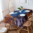 thumbnail image 4 of Blue Fall Pumpkins Rectangle Tablecloths 54x87,Autumn Maple Leaf Vintage Oil Painting Table Cloth Table Cover Indoor/Outdoor Tabletop Decor for Wedding Holiday Party Dinner Baby Shower, 4 of 7