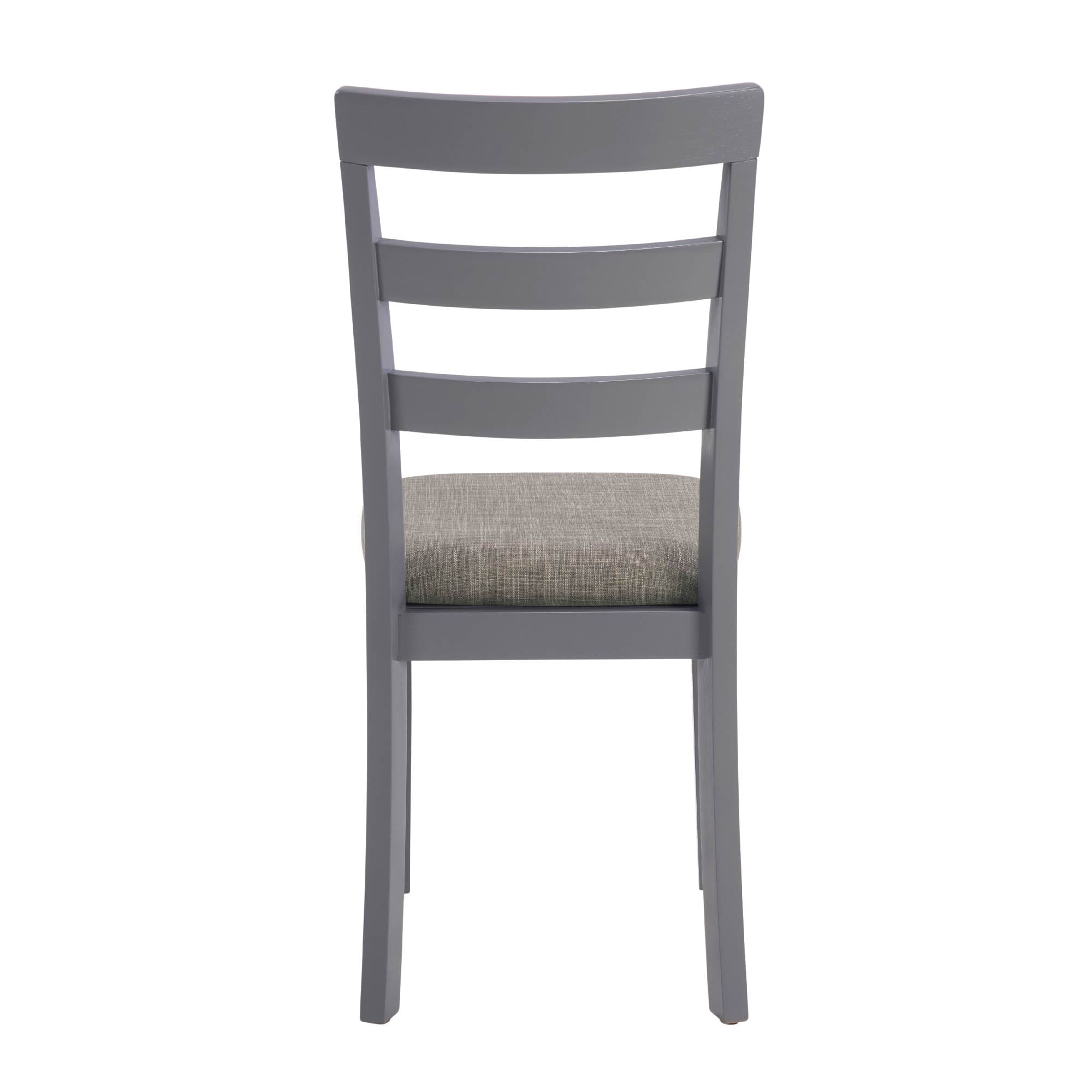 MAYEERTY Farmhouse Dining Chairs – Set of 2, Solid Wood Legs, High Ladder Back, Upholstered Seat, 275 lbs Capacity,Dark Brown
