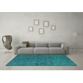 thumbnail image 3 of Ahgly Company Machine Washable Indoor Rectangle Abstract Turquoise Blue Modern Area Rugs, 2' x 4', 3 of 4