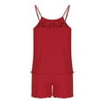 thumbnail image 5 of 2 PCs Nightgown For Womens Plain Classic Suits Loose Fitted Dressy Tank Tops Spaghetti Strap Sleeveless Shirts U Neck Tunic Tee Pajama Top Lounge Breathable Pajamas Shorts 2025 Loungwear, 5 of 7