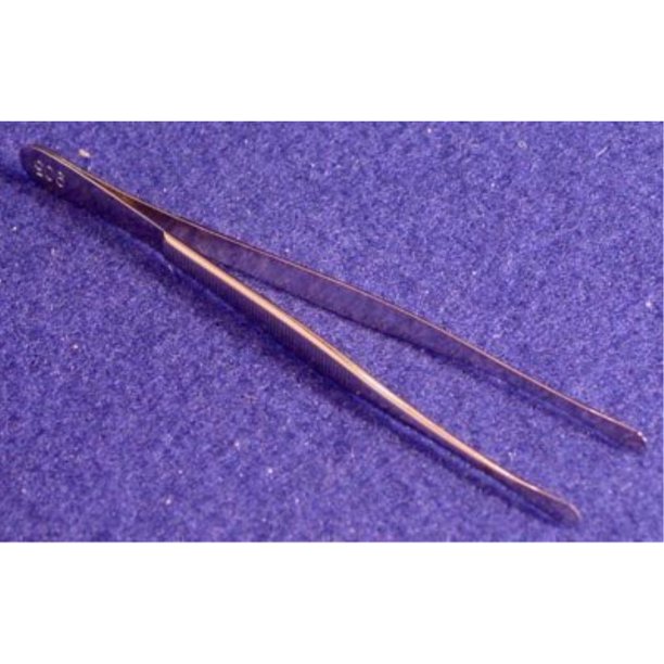 Showgard 905 Stamp Tongs, 4 5/8" Round Tip