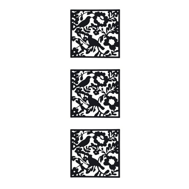 Cateissary Panel de pantallas divisorias para habitación de Bar, hogar, Hotel, multifuncional, decorativo y ligero, gráfico de pájaro negro, 4 Type1 NO1