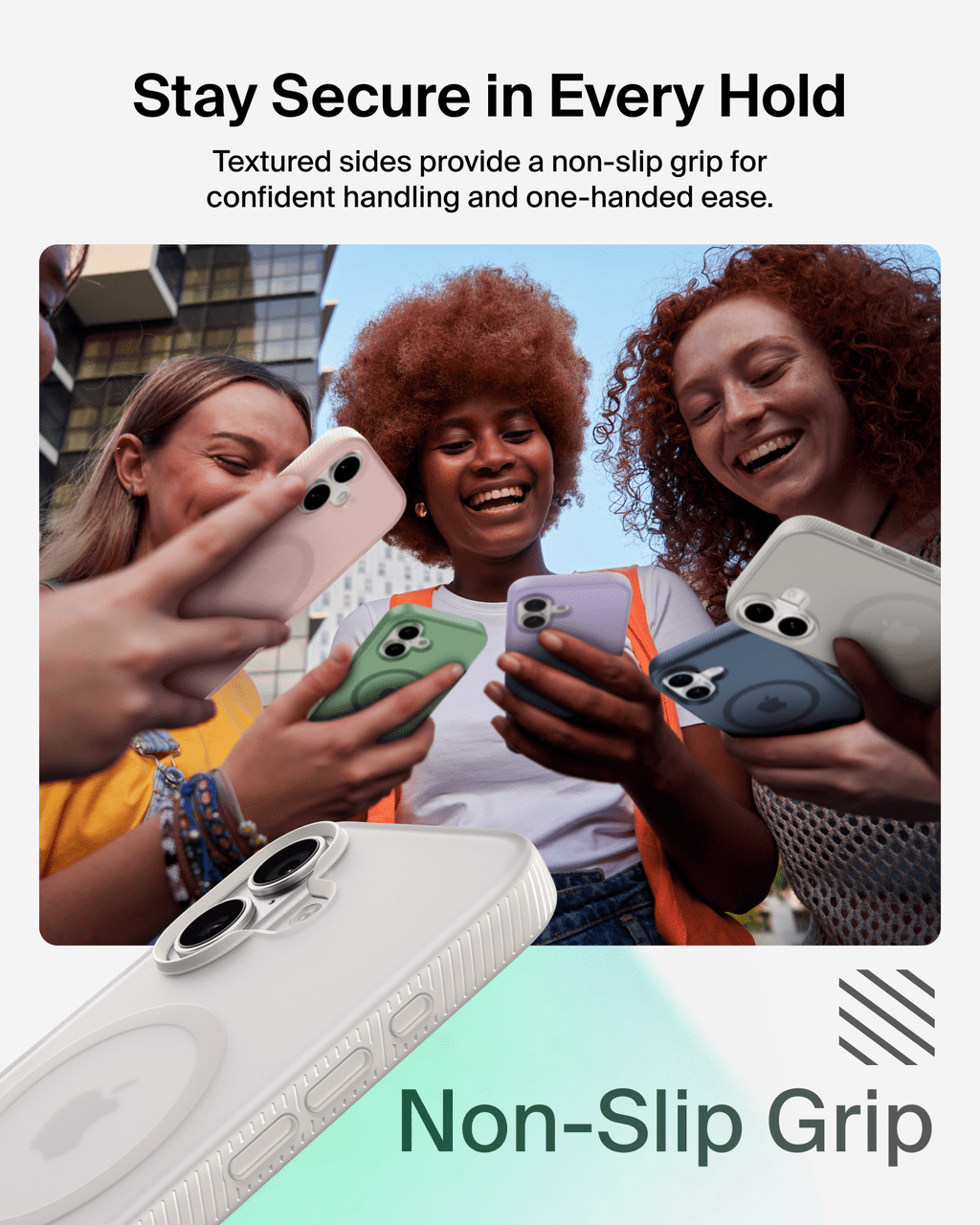 Belkin for iPhone 17 Case, Grip, MagSafe Compatible w/Anti-Scratch & Anti-Yellowing Coating, Touch Sensitive Camera Control - Military Grade, Anti-Slip, Magnetic, Shockproof, Protective