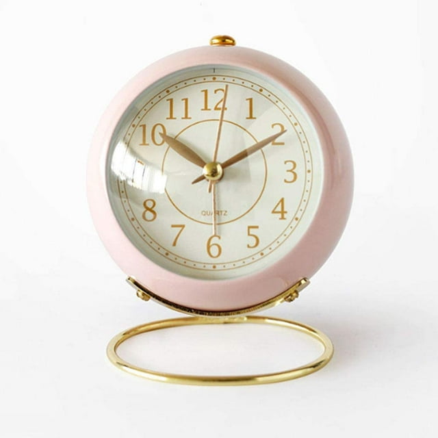 Slarm Clock, Small Quiet Table Clock Classic Retro Alarm Clock With No Ticking, Night Light, Noiseless, Hd Glass For Interior Decoration / Living Room / Kitchen / Bedroom