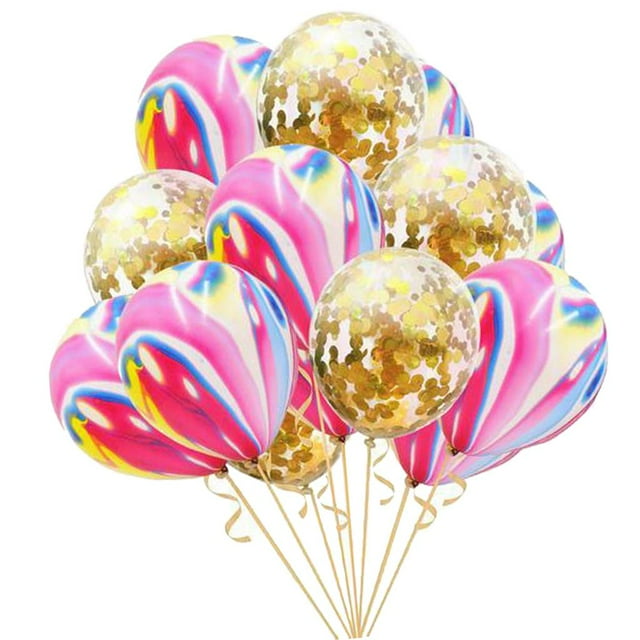 15 Unidades de Confeti de oro and rosa Decoración Perfecta para Bodas, Aniversarios, Fiestas de Cumpleaños Oro colorido Macarena globos de confeti