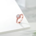 thumbnail image 4 of Gem Stone King 18K Rose Gold Plated Silver White Lab Grown Diamond and White Moissanite Engagement Ring for Women (1.06 Cttw, Round 5MM, Available in Size 5, 6, 7, 8, 9), 4 of 6