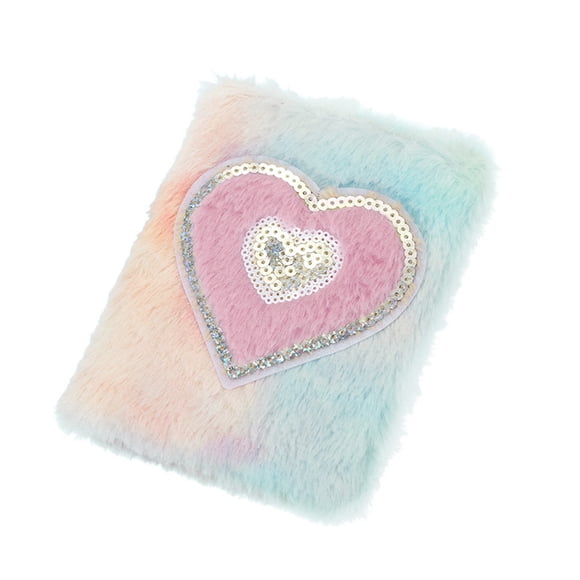 Plush Notebook, Fluffy Notebook Set, Cute Heart Plush Notebook Diary Notebooks & Writing Pads for Schools Home Office Writing Note Books Journal for Men Work Supplies for Office, Pink