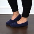thumbnail image 3 of Dearfoams Rebecca - Pantuflas de terciopelo de microfibra con espalda cerrada y anchos para mujer, Piloto, 5-6, 3 of 6