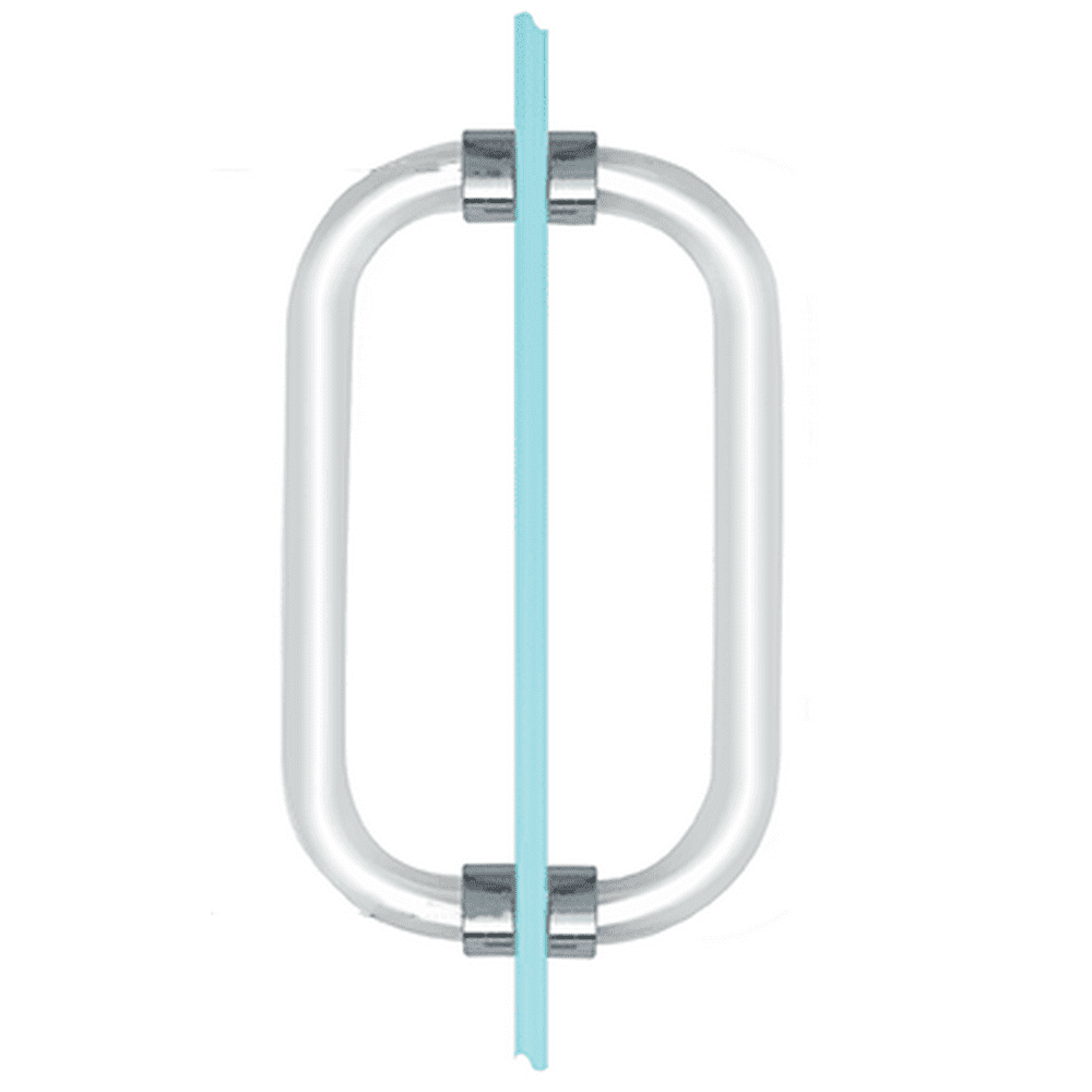 CRL CAP8X8CH 8" Acrylic Smooth BacktoBack Shower Door Pull Handle