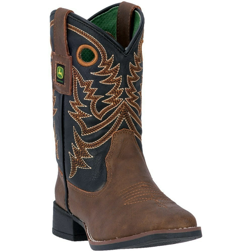 John Deere - John Deere Western Boot Boys Kids Broad Toe Steel Shank 