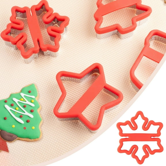ZOURIH 1 PCS Christmas Cookie Cutters, Winter Holiday Cookie Cutter, Stainless Steel Cookie Molds with Comfort Grip - Snowflake