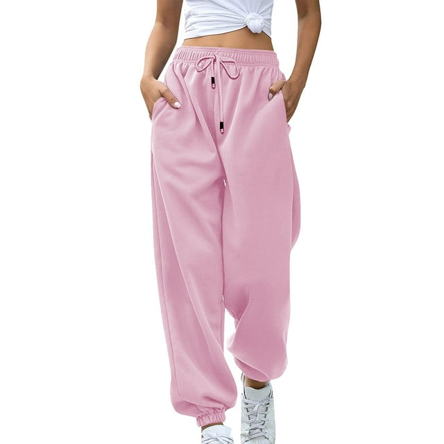 DPTALR Pantalons Décontractés pour Femmes Taille Élastique Solide Pantalons Longs Droits