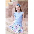 thumbnail image 5 of Millie Loves Lily Girls Periwinkle and Orchid Rib Tops and Printed Skorts Set,Big Girls, Size 5, 4-PCS, 5 of 5