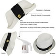 thumbnail image 5 of HEYANN Straw Fedora Hat Panama Short Brim Packable Sun Hat Trilby Hat for Men Women Family Summer Beach Vacation, 5 of 6