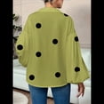 thumbnail image 4 of Blusa Holgada de Larga con Cuello Semiabierto y Lunares Franceses para Mujer Verde Matcha XXL, 4 of 10