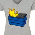 thumbnail image 4 of Inktastic Dumpster Fire Women's V-Neck T-Shirt, 4 of 5
