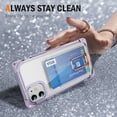 thumbnail image 5 of Allytech Clear Case for iPhone 11 with Card Slot, Four Matte Corners Drop Protection, Ring Holder Kickstand, Shockproof Anti-Scratch Ultra Slim & Lightweight Case Cover, Purple, 5 of 8