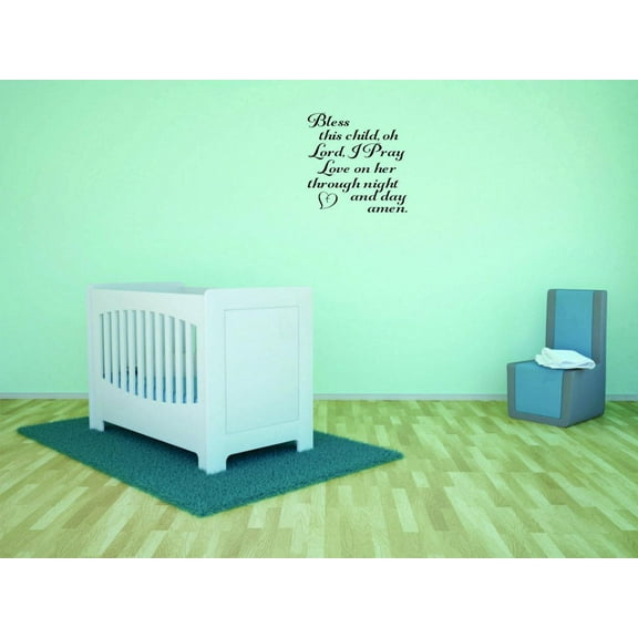 Bless This Oh Lord, I Pray On Her Through Night And Day A Miracles Harmonious Powerful Happen Holy Writ Scriptures Word of God Testament Prayer Blessings Wall Decal - Size: 18 Inch x 26 Inch