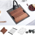 thumbnail image 1 of Drop in Kitchen Sink Workstation  Nano  Stainless Steel Deep Single Bowl with Quick Drainage &amp; Tarnish- Surface for Bar  Laundry  RV  Includes Accessories, 1 of 6