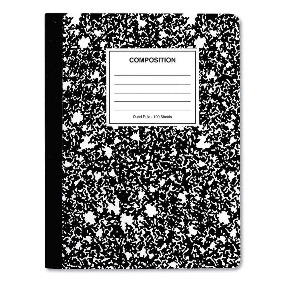 Marble 4 Set Lot Composition Book 7.5" x 9.75" College Ruled Black School Work 