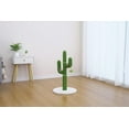 thumbnail image 3 of Home4Cat 27.8" Cactus Style Sisal Rope Scratching Post with Hanging Toy for Indoor Cats, Green/White, 3 of 7