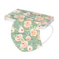 thumbnail image 1 of Máscara protectora desechable de 3 capas de moda con estampado de flores de color para adultos de 50 piezas, 1 of 2